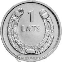 Латвия 1 лат 2010 Подкова (концами, направленными вверх)  фото из магазина евромонета.рф