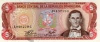 Банкноты Доминиканской республики Доминиканская республика 5 песо 1978 фото из магазина евромонета.рф