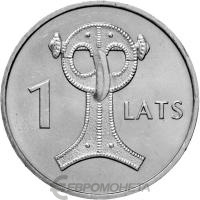 Латвия 1 лат 2007 Стилизированая сова  фото из магазина евромонета.рф