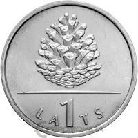Латвия 1 лат 2006 Шишка  фото из магазина евромонета.рф