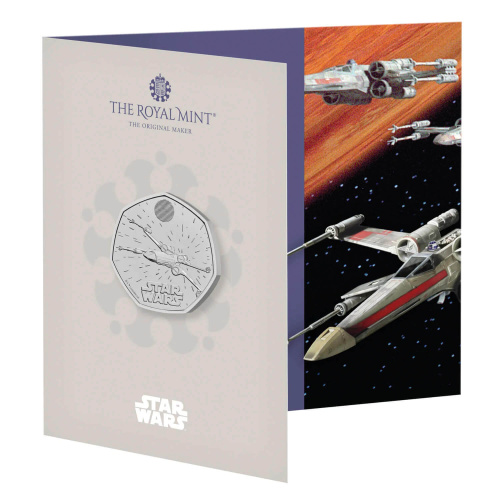 Юбилейная монета Великобритания 50 пенсов 2024 Звездные войны - X Wing. Буклет ВU 