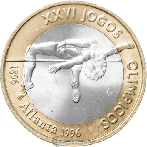 Монеты Португалии Португалия 200 эскудо 1996 XXVI летние Олимпийские Игры, Атланта 1996 фото из магазина евромонета.рф
