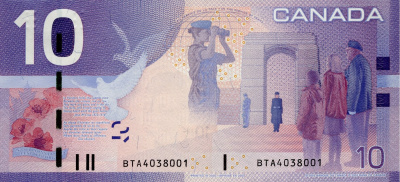 Банкноты Канады Канада 10 долларов 2005 фото из магазина евромонета.рф 1