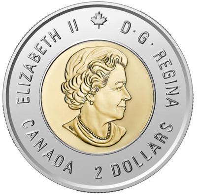 2 доллара Канада 2 доллара 2021 Открытие инсулина (цветная) фото из магазина евромонета.рф 1