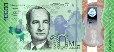 Юбилейная монета Коста-Рика 10000 колон 2019 (полимер) фото в интернет-магазине евромонета.рф