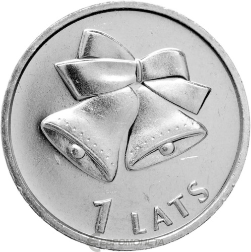 Монеты Латвии Латвия 1 лат 2012 Колокольчики фото из магазина евромонета.рф