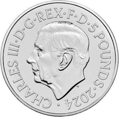 =parent.Name} Великобритания 5 фунтов 2024 Лунный год Дракона. Буклет ВU фото из магазина евромонета.рф 2
