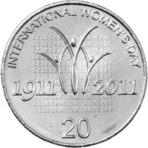 Австралия 20 центов 2011 100 лет Международному женскому дню
