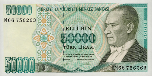 Турция 50000 лир 1995 | Интернет-магазин евромонета.рф