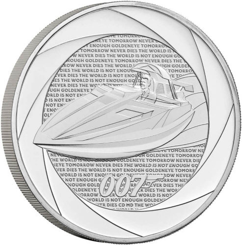 Юбилейная монета Великобритания 5 фунтов 2024 Фильмы о Бонде 1990-х годов - Золотой глаз. Буклет ВU 