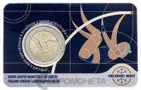 Памятные монеты 2 евро BU Финляндия 2 евро 2025 100 лет Финско-шведским легкоатлетическим играм №1. BU фото из магазина евромонета.рф