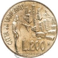 Ватикан 200 лир 1991  фото из магазина евромонета.рф