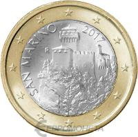 1 евро Сан Марино 1 евро 2017 фото из магазина евромонета.рф