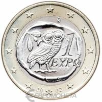 1 евро Греция 1 евро 2002 фото из магазина евромонета.рф