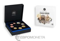 Франция 2025 официальный набор монет евро ( 8 монет, от 1 цент до 2 евро ). Пруф фото из магазина евромонета.рф