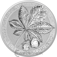 Germania Mint 2021 5 марок Мифический лес: Лист каштана  фото из магазина евромонета.рф