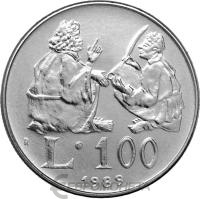 Сан Марино 100 лир 1989  фото из магазина евромонета.рф