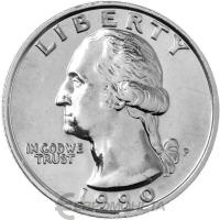 США 25 центов ( 1/4 доллара, квотер ) 1990 P  фото из магазина евромонета.рф