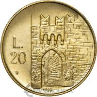Сан Марино 20 лир 1988  фото из магазина евромонета.рф