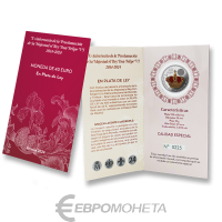 Коллекционная монета Испания 40 евро 2024 10-я годовщина коронации Филиппа VI. Блистер фото из магазина евромонета.рф