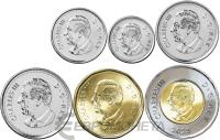 Наборы монет Канада набор монет 5/10/25/50 центов 1 и 2 доллара 2023. UNC фото из магазина евромонета.рф