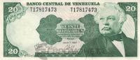 Банкноты Венесуэлы Венесуэла 20 боливаров 1987 P# 64А фото из магазина евромонета.рф