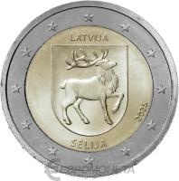 Памятные монеты 2 евро UNC Латвия 2 евро 2025 Историческая область Селия фото из магазина евромонета.рф