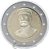 Памятные монеты 2 евро пруф Монако 2 евро 2022 100 лет со дня смерти Альберта I. Пруф ( Proof ) фото из магазина евромонета.рф