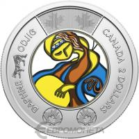2 доллара Канада 2 доллара 2025 Народная певица Дафна Оджиг (цветная) фото из магазина евромонета.рф