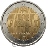 Памятные монеты 2 евро UNC Хорватия 2 евро 2026 100 лет хорватскому радио и телевидению фото из магазина евромонета.рф