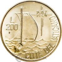 Ватикан 200 лир 1984  фото из магазина евромонета.рф