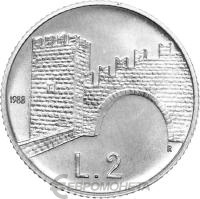 Сан Марино 2 лира 1988  фото из магазина евромонета.рф