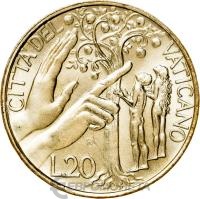 Ватикан 20 лир 1988  фото из магазина евромонета.рф