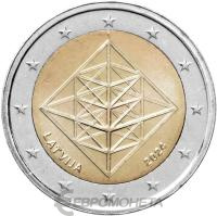 Памятные монеты 2 евро UNC Латвия 2 евро 2024 Пузурис фото из магазина евромонета.рф