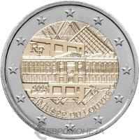 Памятные монеты 2 евро UNC Франция 2 евро 2025 Лувр фото из магазина евромонета.рф