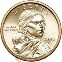США 1 доллар 2004 Сакагавея. Парящий орел. D  фото из магазина евромонета.рф