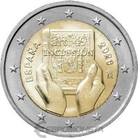 Памятные монеты 2 евро UNC Испания 2 евро 2026 Реформа статьи 49 Конституции Испании фото из магазина евромонета.рф