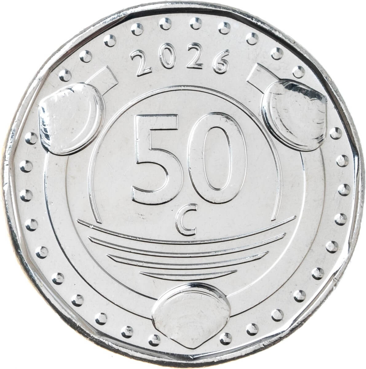 Монеты Кюрасао Кюрасао 50 центов 2026 Чемпионат мира по футболу 2026 года фото из магазина евромонета.рф