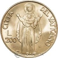 Ватикан 200 лир 1990  фото из магазина евромонета.рф