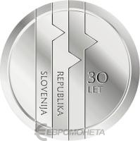 Коллекционная монета Словения 30 евро 2021 30 лет Республики Словения фото из магазина евромонета.рф