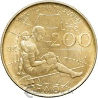 Италия 200 лир 1980 Международный женский год  фото из магазина евромонета.рф