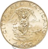 Ватикан 200 лир 1987  фото из магазина евромонета.рф