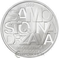 Коллекционная монета Словения 3 евро 2020 30-летие плебисцита о суверенитете и независимости Республики Словения фото из магазина евромонета.рф