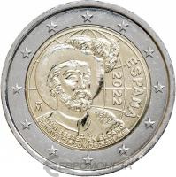 Памятные монеты 2 евро UNC Испания 2 евро 2022 500-летие первого кругосветного путешествия. Хуан Себастьян Элькано фото из магазина евромонета.рф