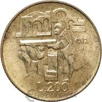 Сан Марино 200 лир 1982  фото из магазина евромонета.рф