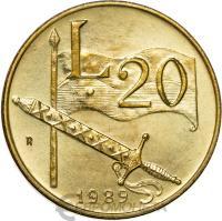 Сан Марино 20 лир 1989  фото из магазина евромонета.рф