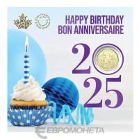 Наборы монет Канада набор 5 монет 5/10/25 центов 1 и 2 доллара 2025. День рождения фото из магазина евромонета.рф