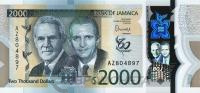 Банкноты Ямайки Ямайка 2000 долларов 2022 (полимер) фото из магазина евромонета.рф