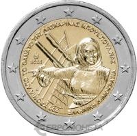 Памятные монеты 2 евро UNC Греция 2 евро 2025 200 лет со дня смерти Ласкарины Бубулины фото из магазина евромонета.рф