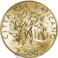 Ватикан 200 лир 1989  фото из магазина евромонета.рф